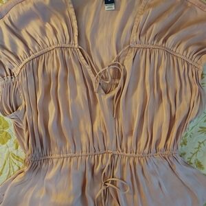 Old Navy Soft Blush Tie-Front Peasant Blouse